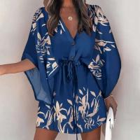 Vestido de manga corta con nudo en el cuello para mujer, vestidos de vacaciones estilo playa de verano por encima de la rodilla - details 9
