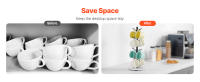 SucceBuy Portavasos Árbol con Base de Mármol, Portavasos de Café con 8 Ganchos para Mostrador, Soporte para Tazas de Acero al Carbono - details 1