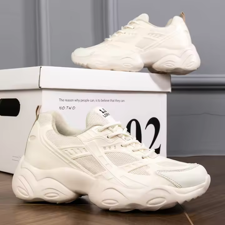 Nueva pareja de zapatos de papá, plataforma para mujer, deportes, aumento de los zapatos casuales para correr - 1