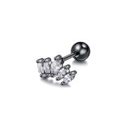 2 uds corona de circonia cúbica tragus stud piercing conch, stud de cartílago de hélice pendiente de cristal joyas oído perforación 16g de acero inoxidable - details 10