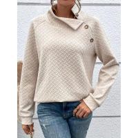 Suéter deportivo informal para mujer, camisa de cuello alto, novedad de 2024 - details 1