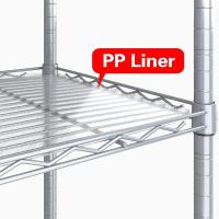 Estantería de metal de 6 niveles, unidad de almacenamiento de cocina de alambre, estante de pie resistente para organización de lavandería (plateado) - details 5