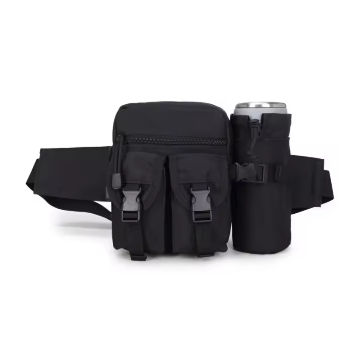 Riñonera táctica con bolsa para botella de agua, impermeable para trotar, hacer senderismo, caminar, andar en bicicleta, escalar al - 1
