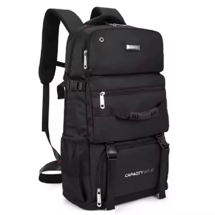 Bolsa de montañismo de gran capacidad 60L-80L, mochila de senderismo para hombres y mujeres, bolsas para deportes al aire libre, Material de nailon - 1