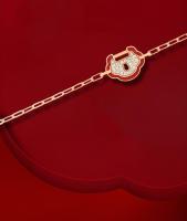 QееΙīп Pulsera Yu Yi en oro rosa de 18 quilates con diamantes y HyCeram rojo ® - details 4