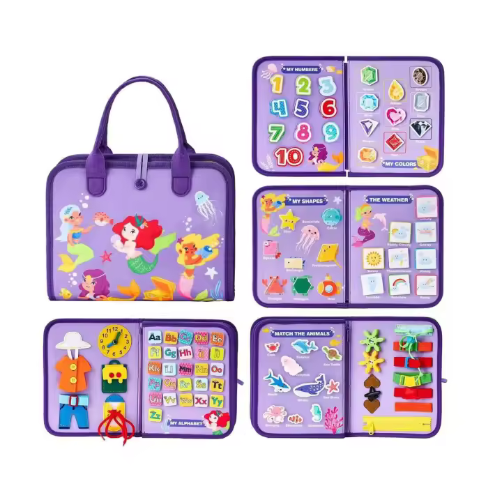 Tablero de aprendizaje de fieltro para niños pequeños, tablero ocupado, juguetes educativos para la primera infancia, tablero de aprendizaje de iluminación - 1