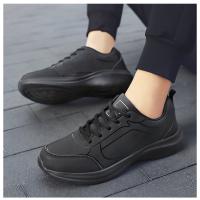 Zapatillas de deporte de cuero de alta calidad para hombre, zapatos informales impermeables, zapatillas ligeras para correr al aire libre, Tenis deportivos, zapatos planos masculinos - details 11