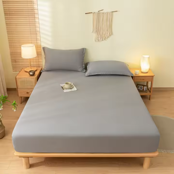 Bonenjoy-sábanas ajustadas, Funda de colchón de Color sólido, funda de cama elástica, ropa de cama para adultos y niños, Sábana bajera suave (sin funda de almohada) - 1