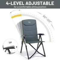 Silla de Camping Adulto 150kg Silla de Jardín Plegable Portátil de Alta Resistencia Respaldo Alto Silla Reclinable de 4 Posiciones para Campamento Picnic Jardín Caravana (1 Pc, Azul) - details 18