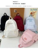 Mochilas simples y versátilesMochila para estudiantes de secundaria Mochila para estudiantes universitarios de gran capacidad Mochila de color sólido de estilo coreano - details 14