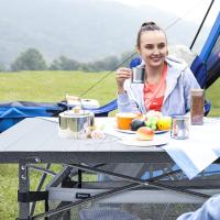 Mesa plegable enrollable de camping de aluminio portátil con bolsa de transporte - Mesa de picnic con soporte de hasta 80 kg - details 5