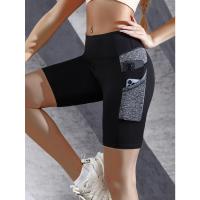 Pantalones cortos deportivos de cintura alta para mujer con prácticos bolsillos laterales que combinan perfectamente la moda y la funcionalidad. - details 1