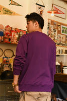 Sudadera en blanco para hombre, color morado veneciano, con inserción en V, 100% algodón, liso - details 8