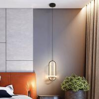 Luz Led colgante moderna para comedor, candelabro de mesita de noche negro/dorado, luces colgantes simples para Cocina - details 1