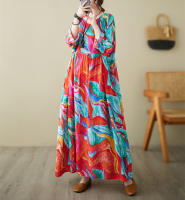 Vestido Vintage de Algodón de Manga Larga Talla Grande, Elegante y Suelto para Mujeres - details 56