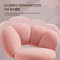 Silla de Escritorio Ergonómica Diseño Nube en Tejido Bouclé Altura Ajustable Ruedas Giratorias - details 32