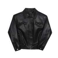 Chaqueta de cuero PU americana para hombre, ropa de locomotora con silueta de alta gama británica para primavera y otoño, herramientas de cuero - details 4