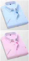 Caumanl-camisa de negocios para hombre, camisa de manga corta con botones, cuello vuelto, informal, ropa de verano, talla europea - details 3