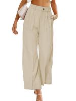Pantalones anchos de cintura alta para mujer, moda otoño primavera - details 9