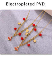 Arbol de Navidad con Collar de circón, pulsera, pulsera, mujer, inoxidable Maple, Cuban Cadena, joyería de Fiesta Diaria - details 7
