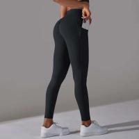 Leggings cruzados para mujer, pantalones de yoga con bolsillo, malla deportiva transpirable para correr y andar en bicicleta, leggings de entrenamiento de cintura alta - details 5