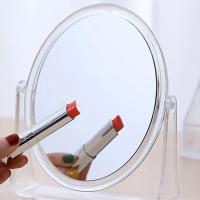Espejo de maquillaje de doble cara, espejo de tocador cosmético, espejo circular de sobremesa con rotación de 360 ​​° para peinar el cabello - details 0