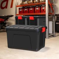 Caja de almacenamiento de plástico grande Caja de garaje de 60 l Lote de 3 SIA-60 Negro Apilable - details 3