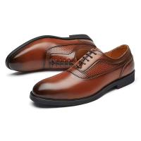 Zapatos formales de cuero genuino para hombres y zapatos casuales de boda Oxford, zapatos de altura de negocios - details 12