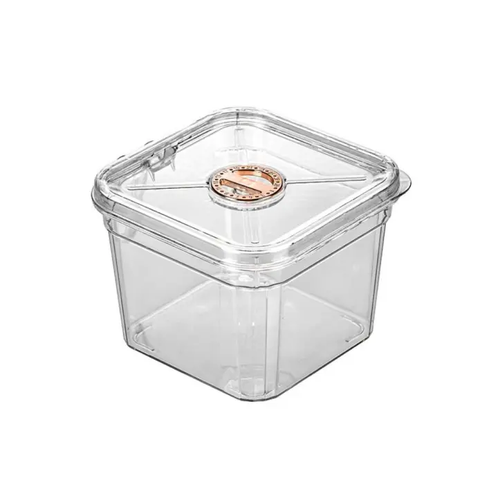 Cuenco cuadrado/rectangular para peces dorados, recipiente transparente resistente a las roturas, con tapa y ASA, de plástico a prueba de polvo - 1