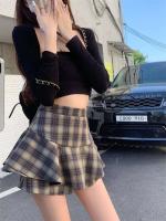 Minifalda escalonada Y2K de cintura alta con volantes y tartán, falda a cuadros, traje estético para mujer - details 24
