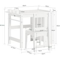 Juego de mesa infantil y 2 sillas de madera, organizador de juguetes multifuncional con 8 cestas y 1 compartimento, 87 x 50 x 50 cm - details 30