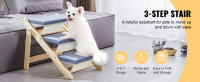 SucceBuy Escaleras para mascotas de madera/escalones para mascotas, diseño de madera plegable 2 en 1 para camas, sofás y coches. Escaleras y rampa para perros - details 0