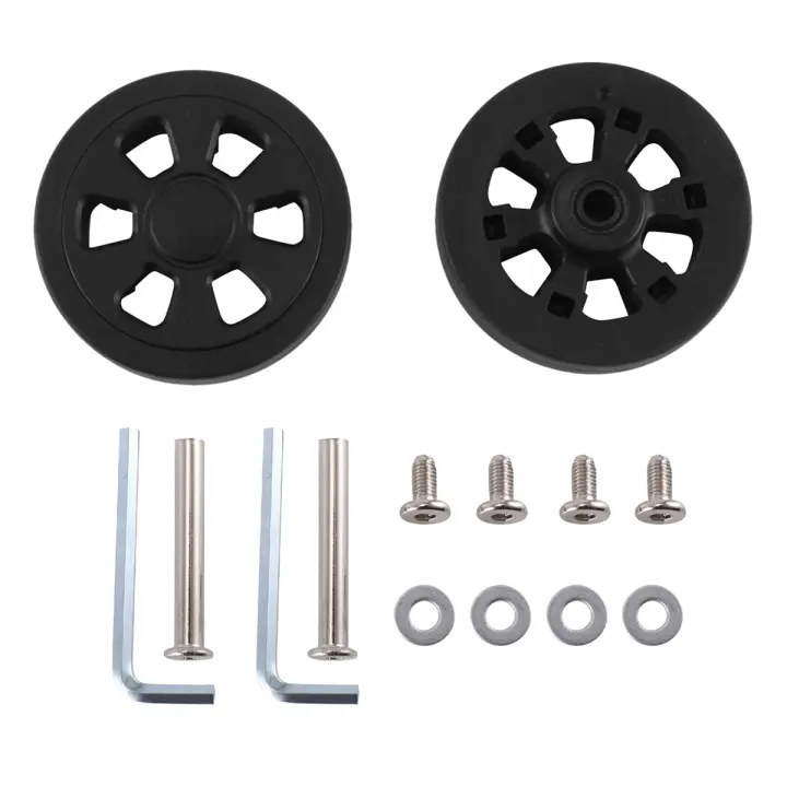 Ruedas de equipaje de 60mm x 12mm, recambio resistente al desgaste, protección del medio ambiente, PU, negro, par - 1