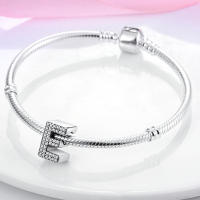 Series de Encantos de Plata Esterlina S925 Letras de Alfabeto Ajuste para Pulsera y Brazalete de 3mm Joyería Fina de Cumpleaños para Mujeres - details 4