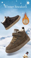 Zapatos informales para niños, zapatillas altas, zapatos deportivos para niños, zapatillas de nieve planas suaves y ligeras de piel cálida para invierno, zapatos de algodón para niños - details 2