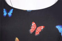 Vestido midi de fiesta elegante sin mangas con estampado floral y tirantes finos para mujer - details 28