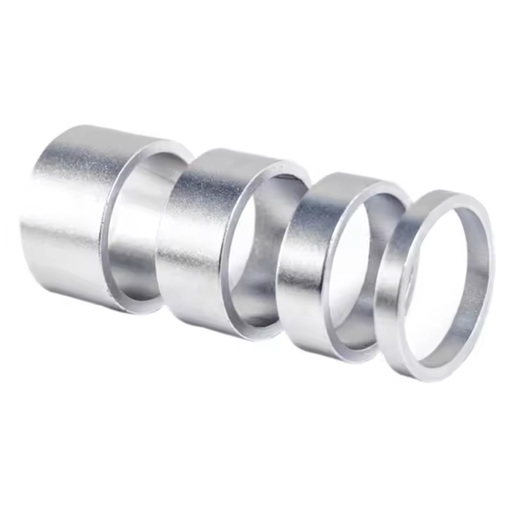 4 unids/set 5/10/15/20mm aleación de aluminio auriculares espaciador de vástago MTB 28,6mm tapa de arandela de horquilla para ciclismo de carretera, Plata - 1