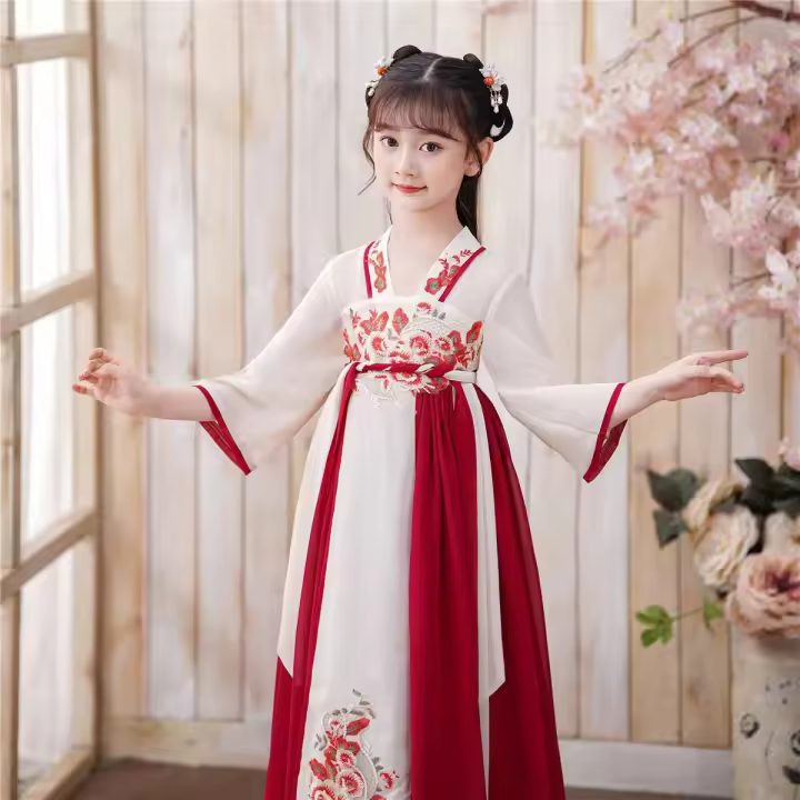 Disfraz Tang antiguo Hanfu para niños, nuevo vestido de Súper Hada de estilo antiguo chino de verano para niñas pequeñas - 1