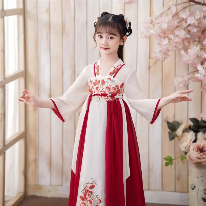 Disfraz Tang antiguo Hanfu para niños, nuevo vestido de Súper Hada de estilo antiguo chino de verano para niñas pequeñas - 1