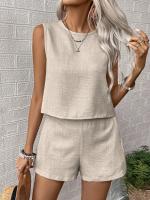 Conjunto de Verano 2025 para Mujer Top Sin Mangas y Shorts Cortos Estilo Casual y Deportivo - details 2