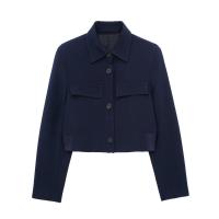 BUNO- cazadora lisa a la moda para mujer, abrigo con bolsillos, cuello en V, manga larga con una hilera de botones, trajes elegantes para mujer - details 3