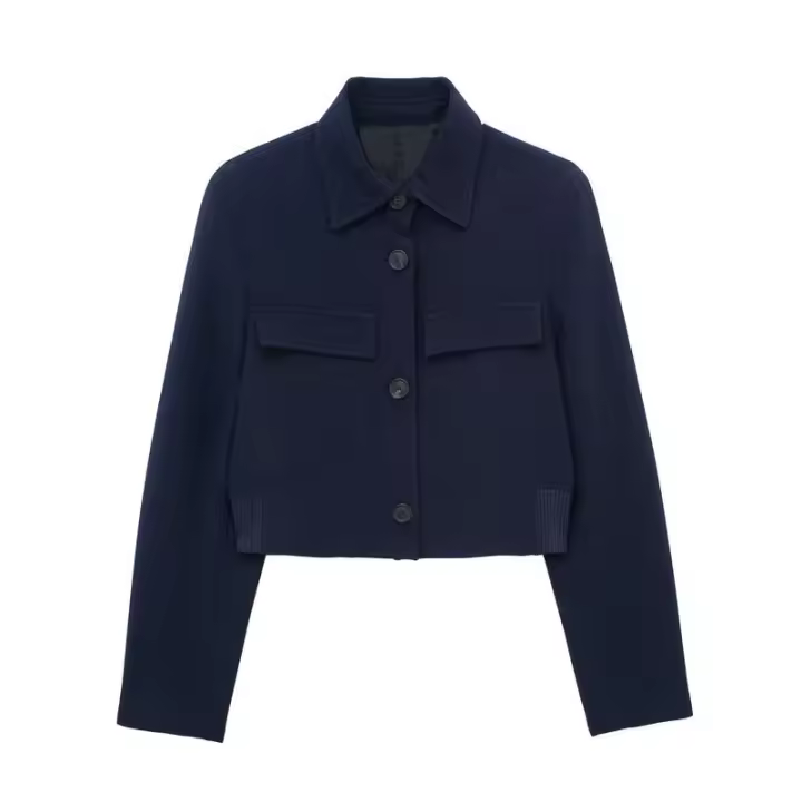 BUNO- cazadora lisa a la moda para mujer, abrigo con bolsillos, cuello en V, manga larga con una hilera de botones, trajes elegantes para mujer - 1