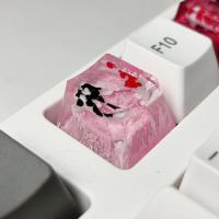 Paisaje personalizado hecho a mano Koi 1U, resina para Cherry Mx Switch Gamer, Teclado retroiluminado nical, reemplaza teclas RGB - details 1