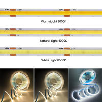 Tira de luces LED COB de 5M, 12V, 24V, 8MM de ancho, cinta Flexible de diodo 320 K, 3000K, 4000K, 6000K, para habitación - details 2
