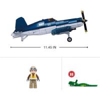 Juego de bloques de construcción de Corsair para niños y niñas, juguete educativo de aprendizaje, WWII, voght F4U - details 1