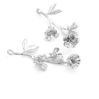 4 Uds. Colgantes de flores de latón de Color platino, suministros para hacer joyas de alta calidad, collar, pendientes, accesorios para mujer - details 15