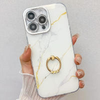 Funda con soporte de anillo para Apple iPhone 16 15 14 Pro Max, de mármol de alta calidad, IMD, PC, a prueba de golpes. - details 9