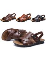 Sandalias de senderismo para hombre de cuero casual sandalias de caminar al aire libre antideslizantes sandalias romanas zapatillas cuero zapatos verano oferta senderismo sandalias - details 0