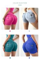 Pantalones cortos de Yoga para mujer, mallas Push Up de cintura alta con bolsillo, para gimnasio, Fitness y correr - details 2