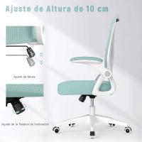 Silla de Oficina Ergonómica Ajustable Respirable, Ajustable, Giratoria de 360°, Reposabrazos Abatibles de 90°, Soporte Lumbar - details 18